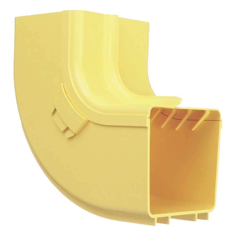 Bajada Vertical Interior de 90º con Tapa, Para uso con Canaletas 4X4 FiberRunner™, Color Amarillo