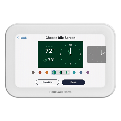 Termostato inteligente con pantalla táctil de 5 pulgadas, control de calidad de aire (IAQ), hasta 4H/2C bomba de calor, Wi-Fi, Bluetooth y Matter, color blanco