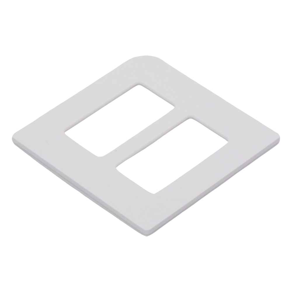 Placa de pared de 2 espacios sin tornillos visibles en acabado Snow satinado, compatible con atenuadores e interruptores Lutron Maestro, Diva, Claro y controles Pico