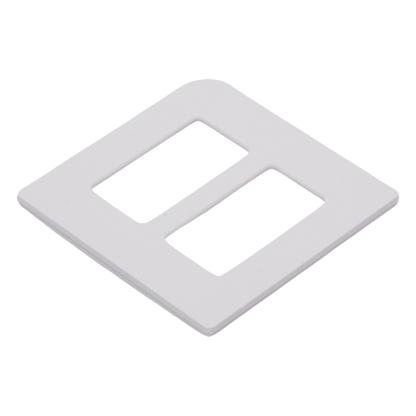 Placa de pared de 2 espacios sin tornillos visibles en acabado Snow satinado, compatible con atenuadores e interruptores Lutron Maestro, Diva, Claro y controles Pico