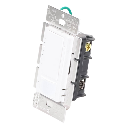 Atenuador de pared con sensor de ocupación y vacancia Maestro, 120 V, 600 W incandescente/halógeno y 150 W LED/CFL regulables, unipolar o multilocalización, blanco