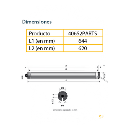 Motor SOMFY 40 mm para persianas.