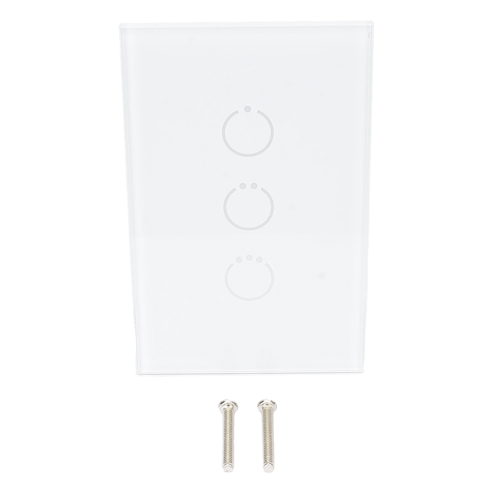 (ZWAVE) Interruptor On/Off panel táctil touch inalámbrico Zwave Plus 3 botones. Compatible con Hubitat HC8, Álula  M2M, otro