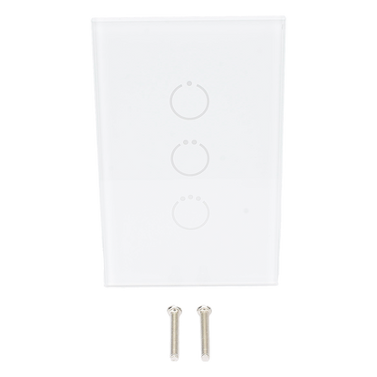 (ZWAVE) Interruptor On/Off panel táctil touch inalámbrico Zwave Plus 3 botones. Compatible con Hubitat HC8, Álula  M2M, otro