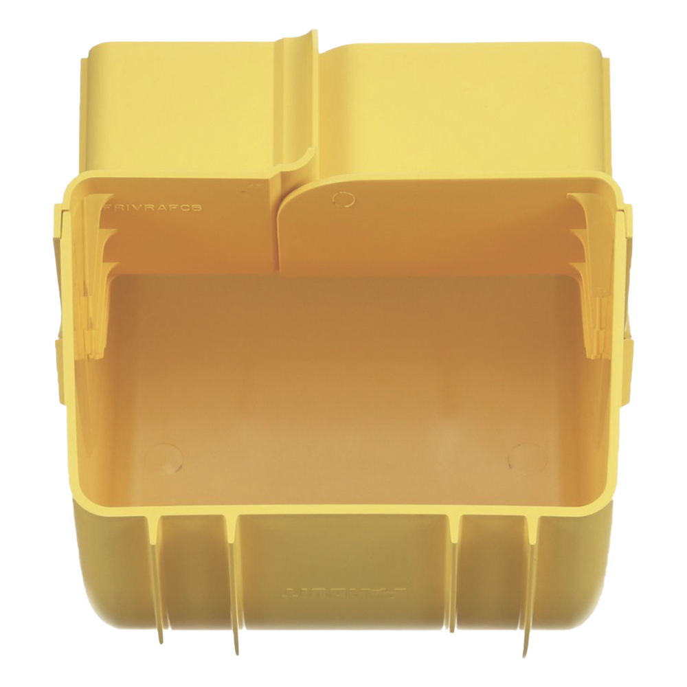 Bajada Vertical Interior de 90º con Tapa, Para uso con Canaletas 6X4 FiberRunner™, Color Amarillo