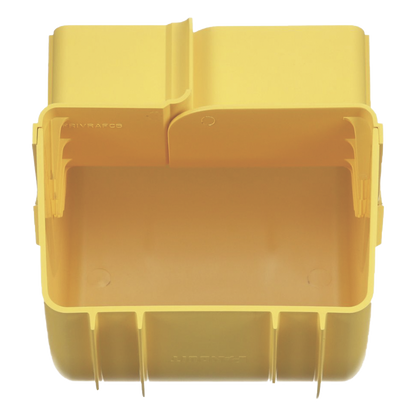 Bajada Vertical Interior de 90º con Tapa, Para uso con Canaletas 6X4 FiberRunner™, Color Amarillo