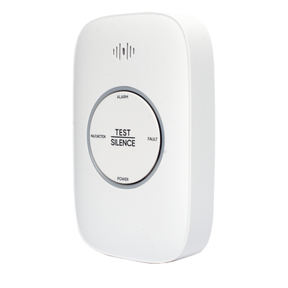 (HikFire) Detector de Gas Natural Metano (CH4) / Alarma Temprana / Salida para cierre de Válvula y/o  activación de Ventilador / Protección IP30 / Alarma de 70dB a 115dB a 1 metro de distancia