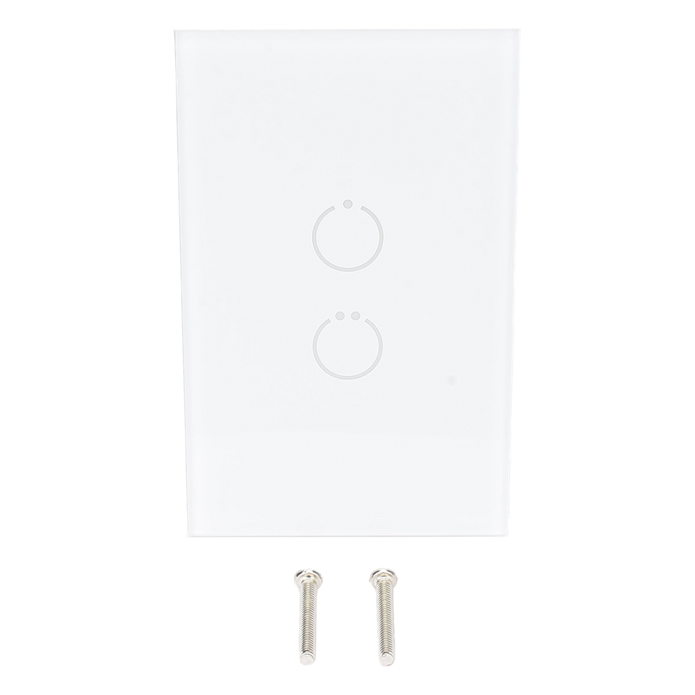 (ZWAVE) Interruptor On/Off panel táctil touch inalámbrico Zwave Plus 2 botones. No requiere cable neutro, Compatible con Hubitat HC8, Álula  M2M, otros