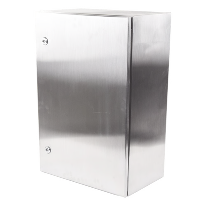 Gabinete de Acero Inoxidable IP66 Uso en Intemperie (400 x 600 x 250 mm) con Placa Interna Galvanizada.