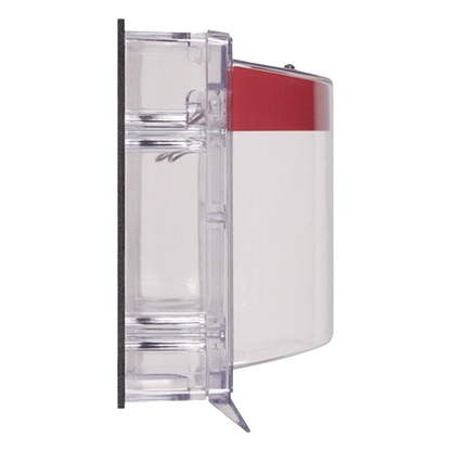 Cubierta Protectora de Policarbonato Serie Stopper IIÆ, Con Bocina, Con Espaciador, Montaje Empotrado, Etiqueta en Español, IP54