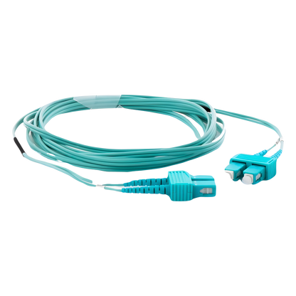 Jumper de Fibra Óptica Multimodo OM3 50/125 SC-SC OFNR (Riser), 2.0 mm, Dúplex, Aqua, 3 Metros (9.84 Pies)