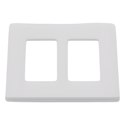 Placa de pared de 2 espacios sin tornillos visibles en acabado Snow satinado, compatible con atenuadores e interruptores Lutron Maestro, Diva, Claro y controles Pico