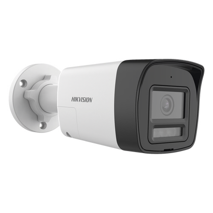 [Audio Bidireccional + Sirena & Estrobo + Dual Light + ColorVu] Bala TURBOHD 4K (8 Megapixel) / Lente 2.8 mm / 30 mts IR EXIR + 20 mts Luz Blanca / Micrófono y Bocina Integrado / Exterior IP67 / Metal / dWDR