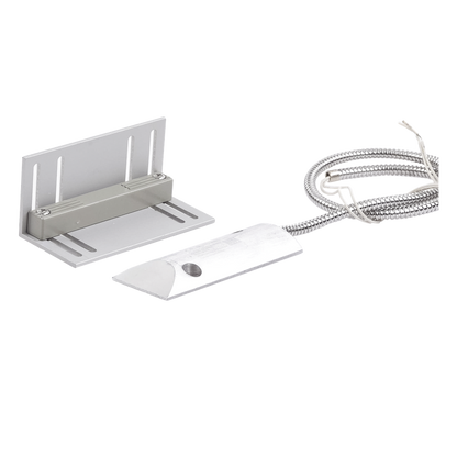 Contacto Magnético para Piso Uso Rudo / GAP 75 mm (3 in) / Cable Blindado 55 cm / Placa de Montaje en L / 12 VCC