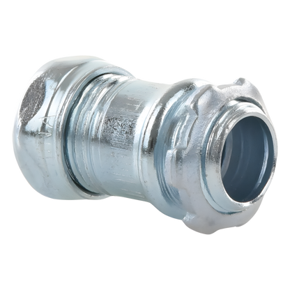 Conector Recto Compresión de Acero Galvanizado para Pared Delgada de 1/2" .