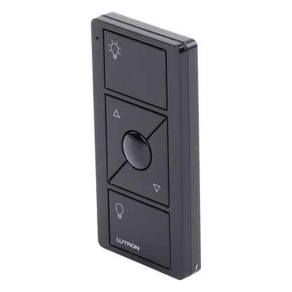 Control Pico inalámbrico de 3 botones con subir y bajar, iconos de luz, negro brillante, para sistemas Caseta Wireless, RadioRA 2, HomeWorks QS y Vive