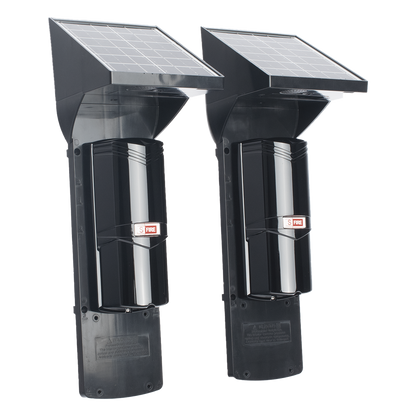 Detector Fotoelectrico Solar SFIRE SFA60 / 2 Rayos Infrarrojos / 60 m Exterior / 120 m Interior / Panel Solar Integrado / Bateria 4,000 mAh / 4 Frecuencias / IP65