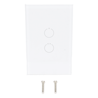 (ZWAVE) Interruptor On/Off panel táctil touch inalámbrico Zwave Plus 2 botones. Compatible con Hubitat HC8, Álula  M2M, otro