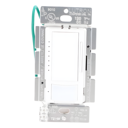 Atenuador de pared con sensor de ocupación y vacancia Maestro, 120 V, 600 W incandescente/halógeno y 150 W LED/CFL regulables, unipolar o multilocalización, blanco