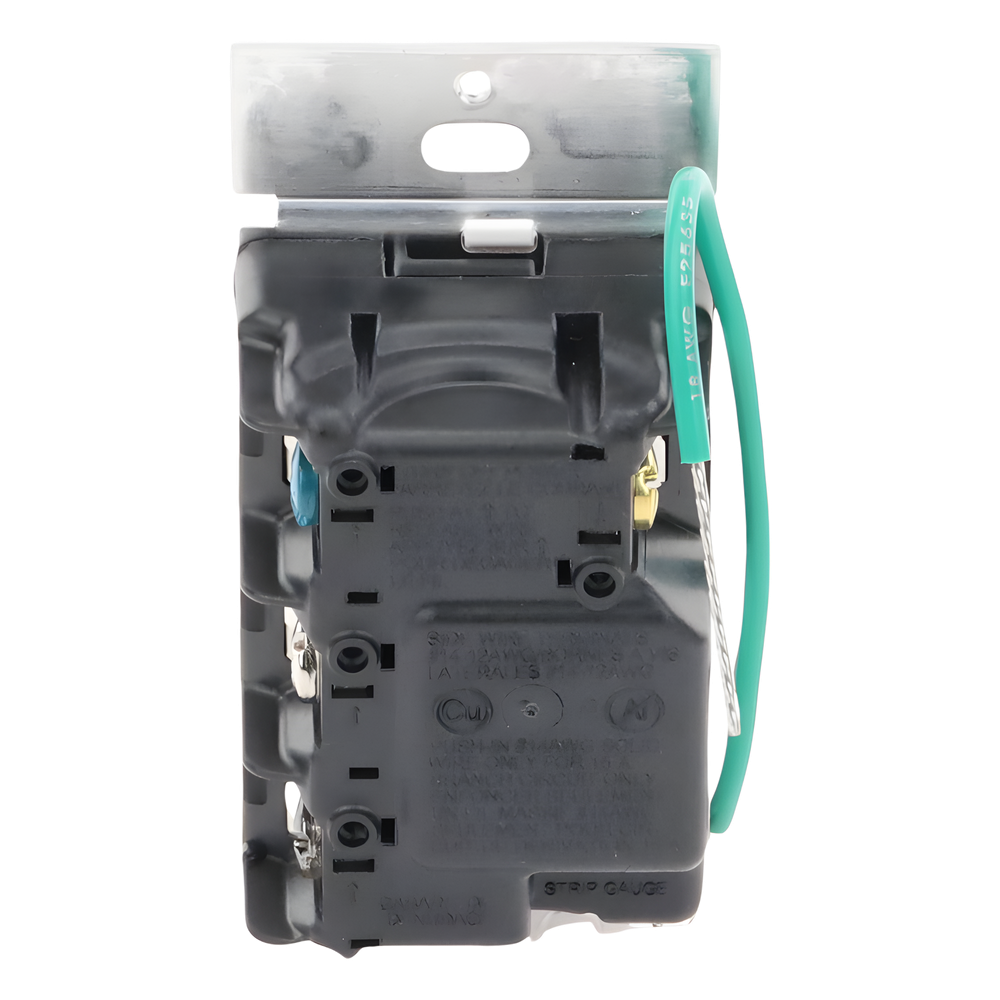 Apagador electrónico Sunnata de encendido y apagado, 8 A en iluminación y motores de 1/4 HP a 120 V, requiere neutro, color blanco brillante, para sistema RadioRA 3