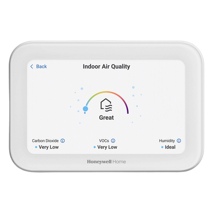Termostato inteligente con pantalla táctil de 5 pulgadas, control de calidad de aire (IAQ), hasta 4H/2C bomba de calor, Wi-Fi, Bluetooth y Matter, color blanco