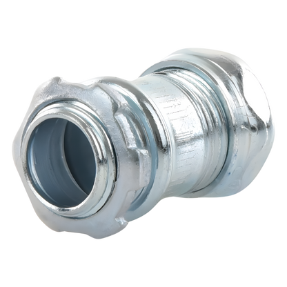 Conector Recto Compresión de Acero Galvanizado para Pared Delgada de 1/2" .