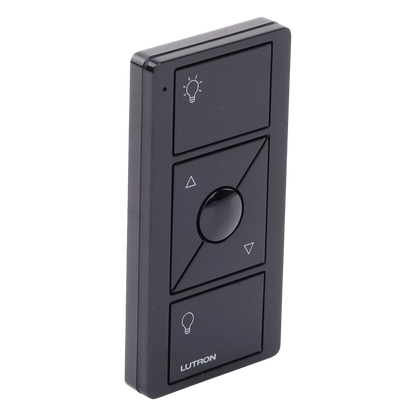 Control Pico inalámbrico de 3 botones con subir y bajar, iconos de luz, negro brillante, para sistemas Caseta Wireless, RadioRA 2, HomeWorks QS y Vive