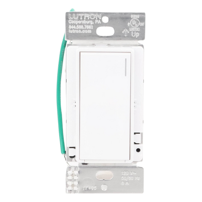 Apagador electrónico Sunnata de encendido y apagado, 8 A en iluminación y motores de 1/4 HP a 120 V, requiere neutro, color blanco brillante, para sistema RadioRA 3
