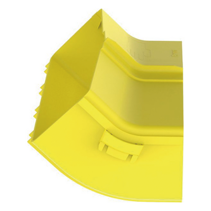 Bajada Vertical Interior de 45º con Tapa, Para uso con Canaletas 12X4 FiberRunner™, Color Amarillo