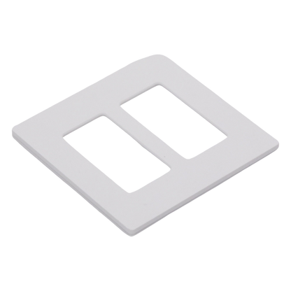 Placa de pared de 2 espacios sin tornillos visibles en acabado Snow satinado, compatible con atenuadores e interruptores Lutron Maestro, Diva, Claro y controles Pico
