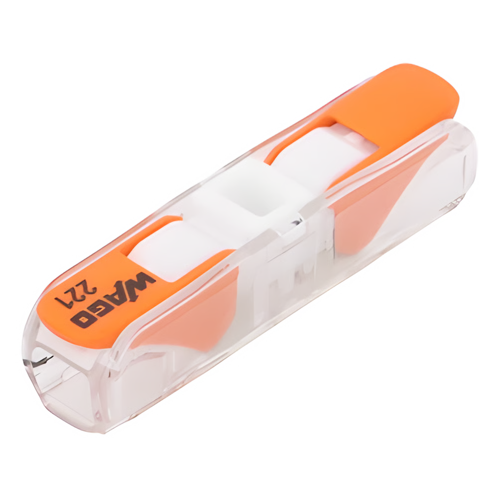 Conector de Instalación en Línea / CAGE CLAMP® con Palancas / 2 Polos / 4 mm² Máx. (12 AWG) / Transparente / 600V UL / 32A / IP20 / T85 85°C