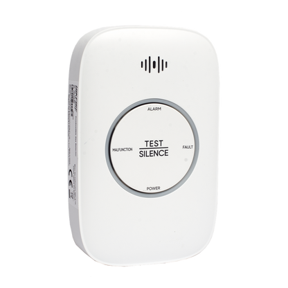 (HikFire) Detector de Gas Natural Metano (CH4) / Alarma Temprana / Salida para cierre de Válvula y/o  activación de Ventilador / Protección IP30 / Alarma de 70dB a 115dB a 1 metro de distancia