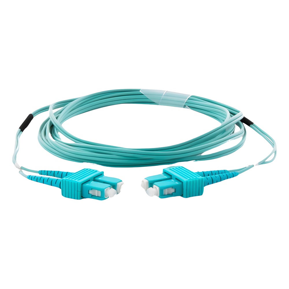 Jumper de Fibra Óptica Multimodo OM3 50/125 SC-SC OFNR (Riser), 2.0 mm, Dúplex, Aqua, 3 Metros (9.84 Pies)