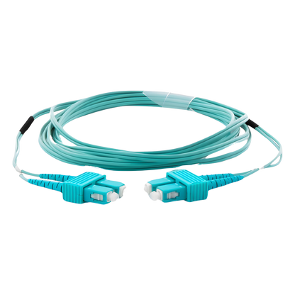 Jumper de Fibra Óptica Multimodo OM3 50/125 SC-SC OFNR (Riser), 2.0 mm, Dúplex, Aqua, 3 Metros (9.84 Pies)