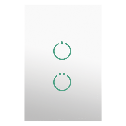 (ZWAVE) Interruptor On/Off panel táctil touch inalámbrico Zwave Plus 2 botones. Compatible con Hubitat HC8, Álula  M2M, otro