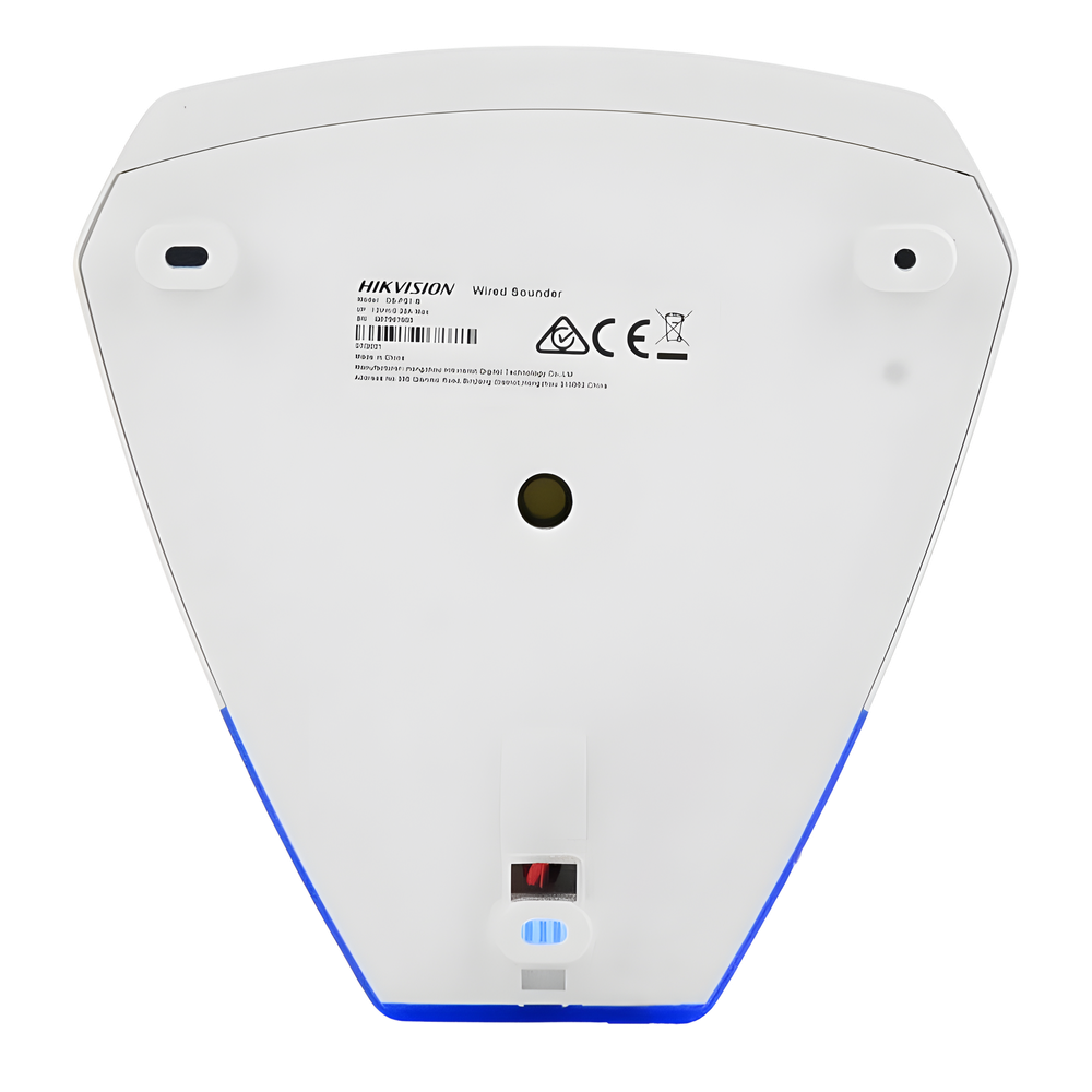 Sirena Estrobo Cableada Hikvision DS-PS1-B / 105 dB / LED Azul / IP54 / Compatible con Cualquier Panel de Alarma