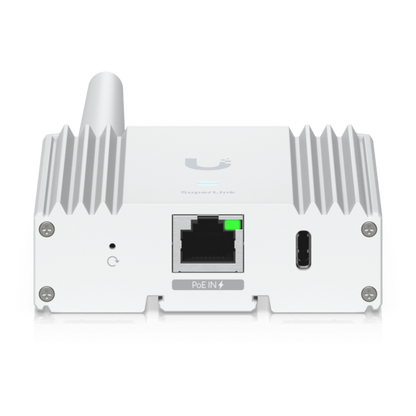 Gateway SuperLink Inalámbrico de Largo Alcance y Baja Latencia para Sensores UniFi Protect con Alcance de hasta 2 km, Alimentación PoE/USB-C y Montaje en Pared o Riel DIN