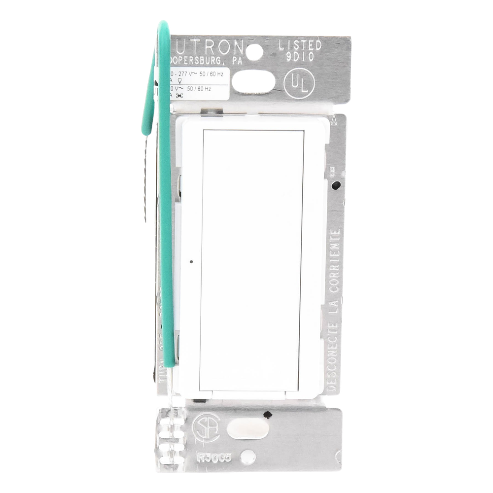 Interruptor de pared on/off para sistema RadioRA 2, doble voltaje 120/277 V, 8 A en iluminación y motores de 1/10 HP (3 A), dos hilos sin cable neutro, unipolar o multilocalización