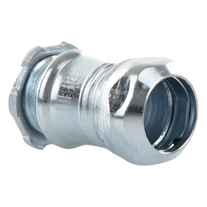 Conector Recto Compresión de Acero Galvanizado para Pared Delgada de 1/2" .
