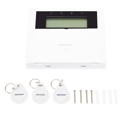 (AX HYBRID PRO) Teclado Compatible con el Panel Hybrid Pro Hikvision DS-PHA64-LP y DS-PHA64-LP(B) / Pantalla LCD / 2 zonas cableadas / 1 salida de alarma / 64 Llaveros