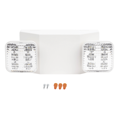 Luz LED de Emergencia / Doble LED 1W / 150 Lúmenes / Voltaje Universal 127-277 VAC / Batería Ni-Cd 3.6V 900mAh / UL 5VA / 90 min Autonomía
