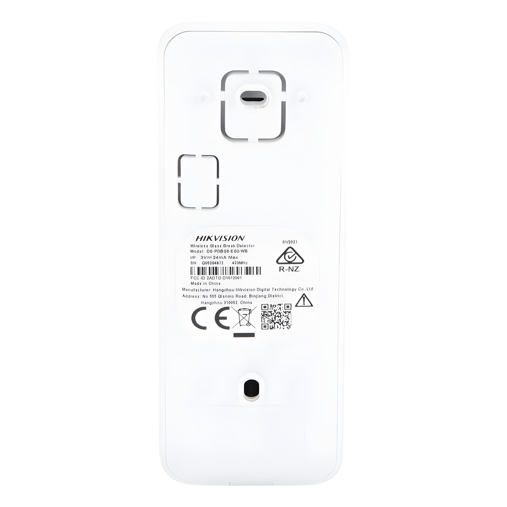 (AX PRO) Detector Inalámbrico de Ruptura de Cristal / 3 en 1 / Soporta 2 Zonas Cableadas / Rango de Detección de 8 mts / Ángulo de 120° de Cobertura