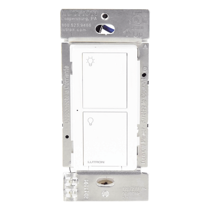 Interruptor de pared inteligente on/off Caseta Wireless, voltaje dual 120/277 V, 5 A en LED, sin cable neutro, compatible con controles Pico y Smart Bridge