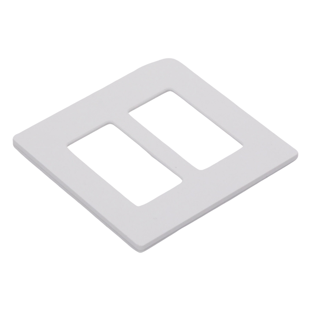 Placa de pared de 2 espacios sin tornillos visibles en acabado Snow satinado, compatible con atenuadores e interruptores Lutron Maestro, Diva, Claro y controles Pico