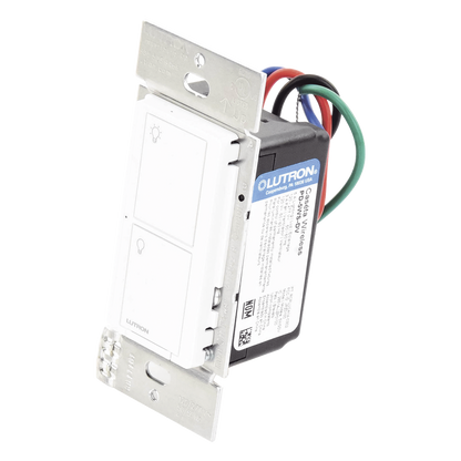 Interruptor de pared inteligente on/off Caseta Wireless, voltaje dual 120/277 V, 5 A en LED, sin cable neutro, compatible con controles Pico y Smart Bridge