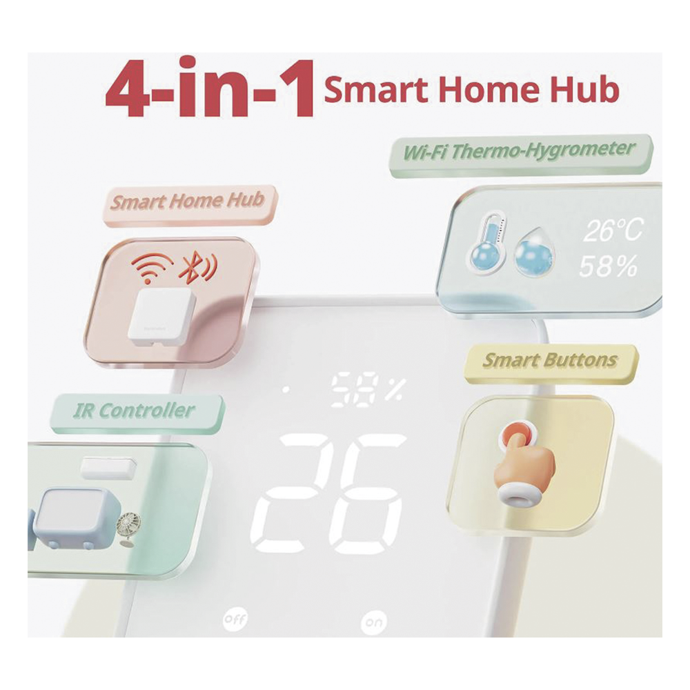 KIT Controlador HUB principal para dispositivos SwitchBot, Señal Wifi y BLUETOOTH, incluye 2 pulsadores y 1 control remoto